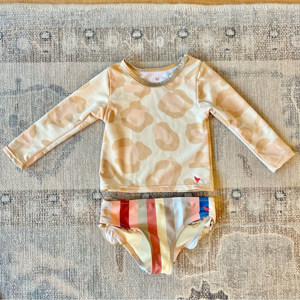 Pink Chicken 6/12 month swim suit 2 piece